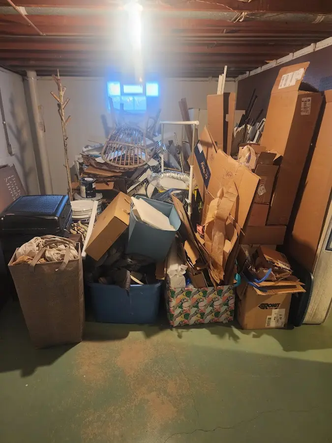 Roll-off dumpster container at job site for 4 Yard Dumpster Rental in Worth